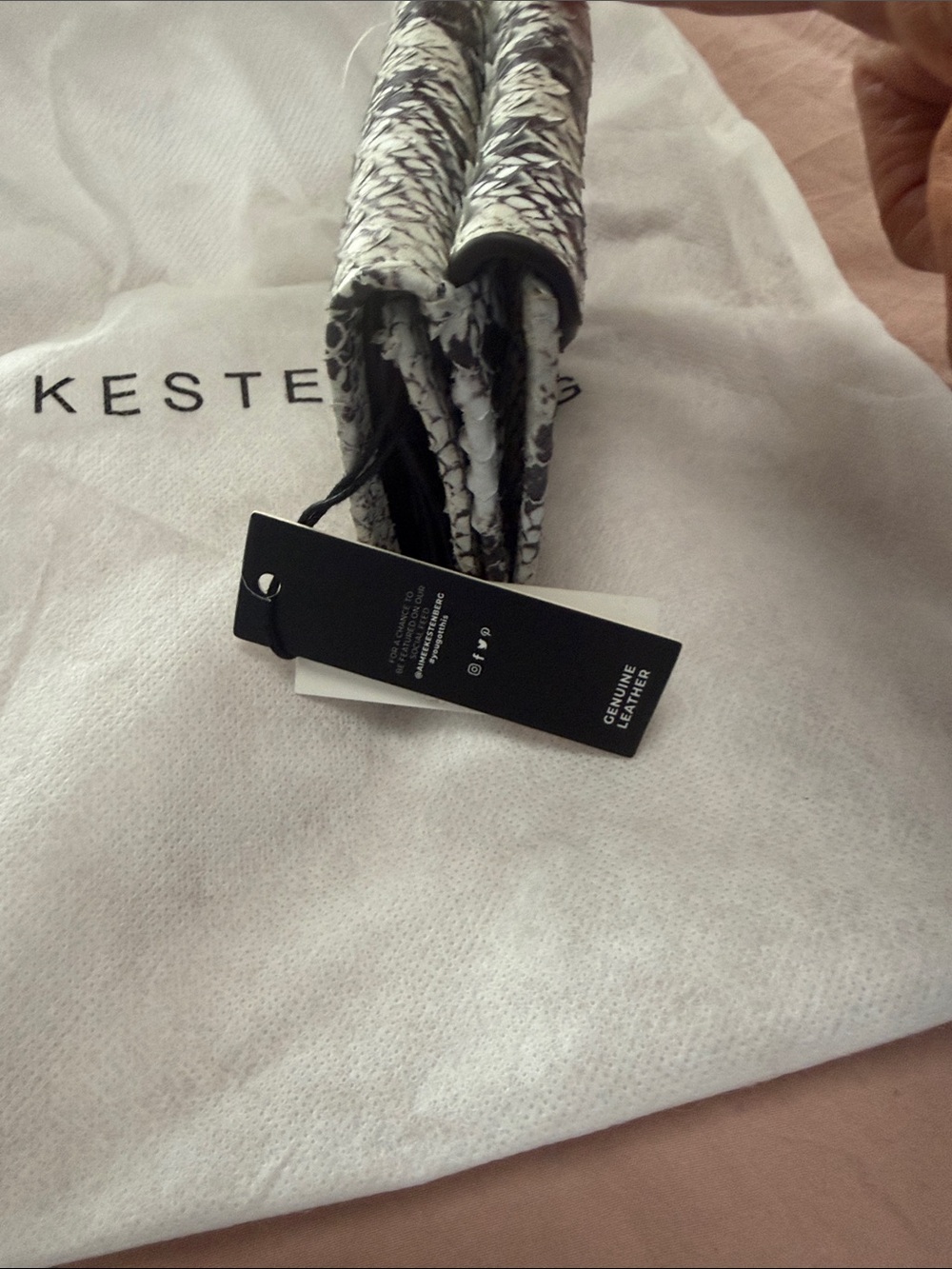 Aimee Kestenberg Silver and Black Snakeskin Card Wallet - Picture 9 of 13